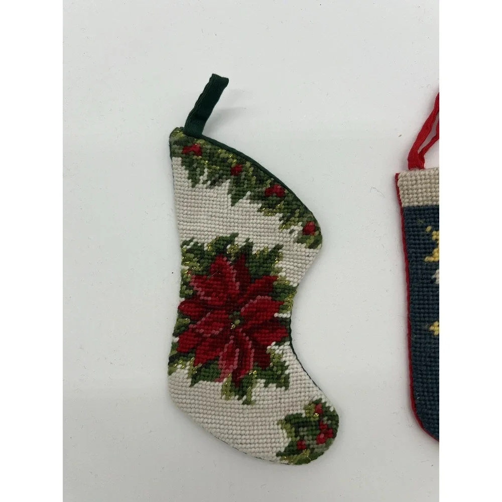 Flatware holder Christmas Poinsettia Stocking Nut Cracker table setting